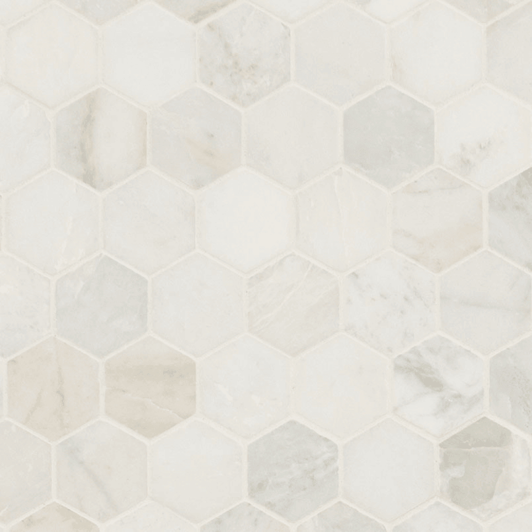 Arabescato Venato White 2" Hexagon