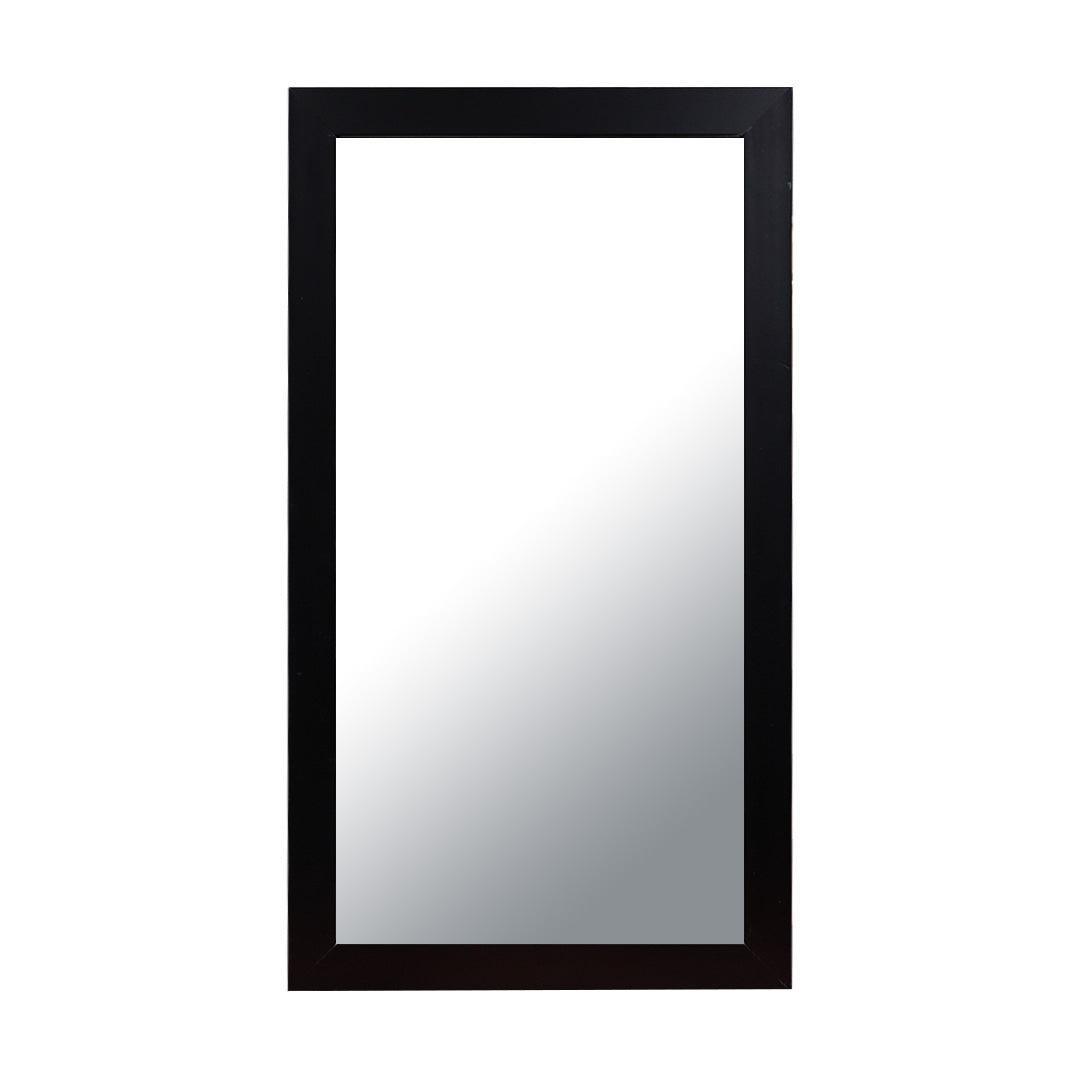 Flat Framed Rectangular Bathroom Vanity Mirror in Black