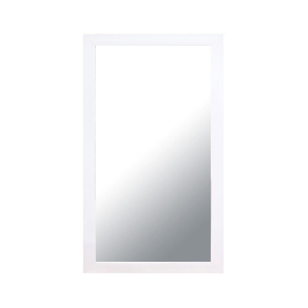 Flat Framed Rectangular Bathroom Vanity Mirror in White