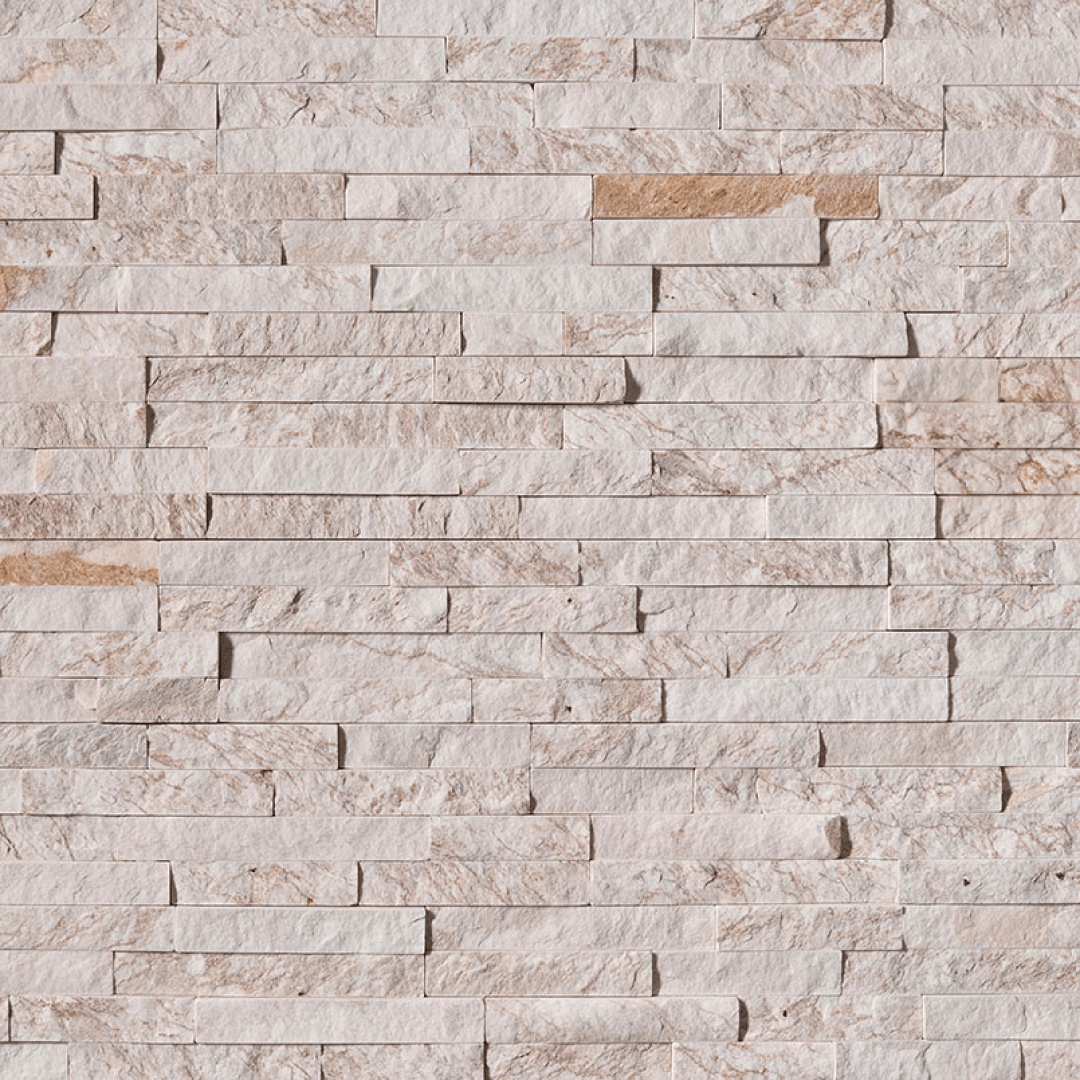 Royal White  Splitface Stacked Stone