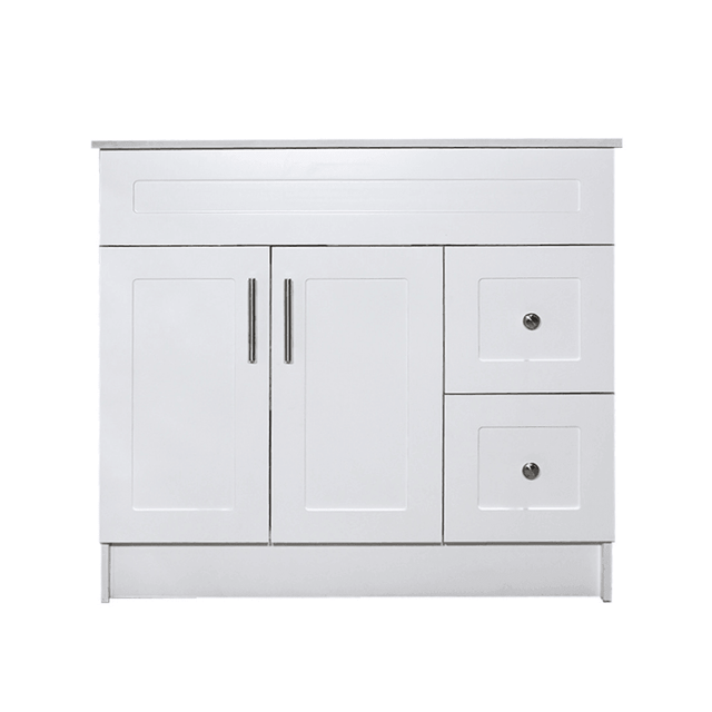 42" White MDF Vanity Base With 2 Drawer - TESCO Building Supplies 