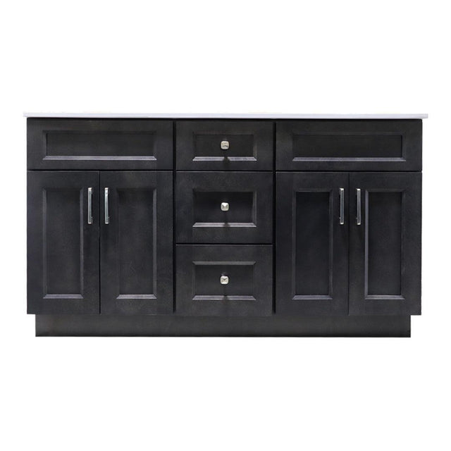 48" Hardwood Black Vanity Base With 6 Drawer - TESCO Building Supplies 