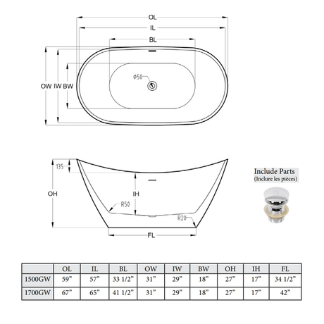 Bathtub - Lilia - Besso Floor & Decor