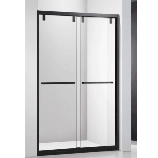 Black Stainless Steel Glass Sliding Shower Door - H - Besso Floor & Decor