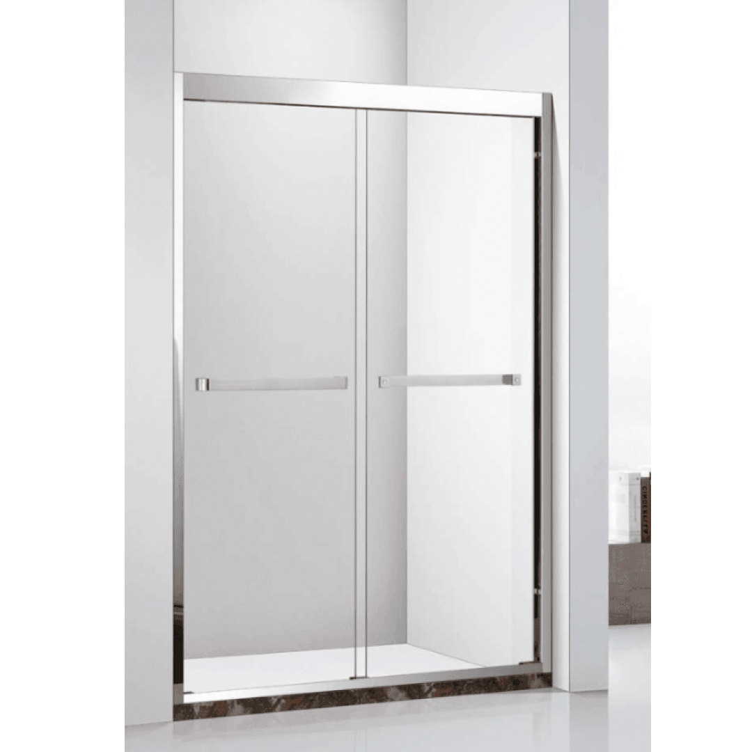 Chrome Stainless Steel Glass Sliding Shower Door - E - Besso Floor & Decor