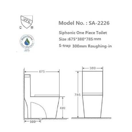 Siphonic One-Piece Toilet - SA-2226 - Besso Floor & Decor