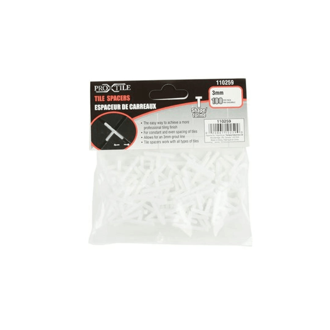 Tile Spacers T-Type 3mm (1/8in) 100PC - Besso Floor & Decor