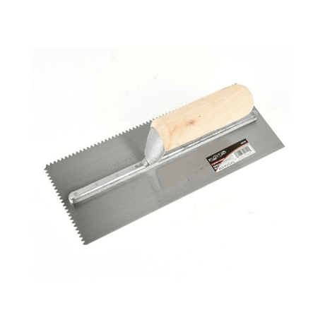 Trowel Notched 11in x 4in (3/16in V Notch) Wooden Handle - Besso Floor & Decor